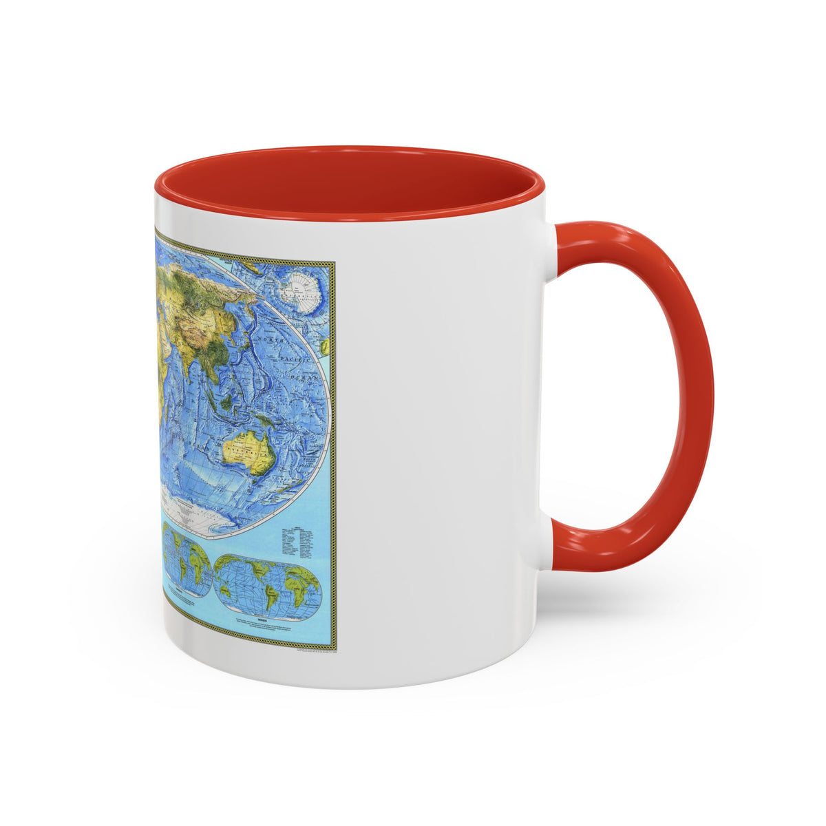 World Map - Physical (1994) (Map) Accent Coffee Mug