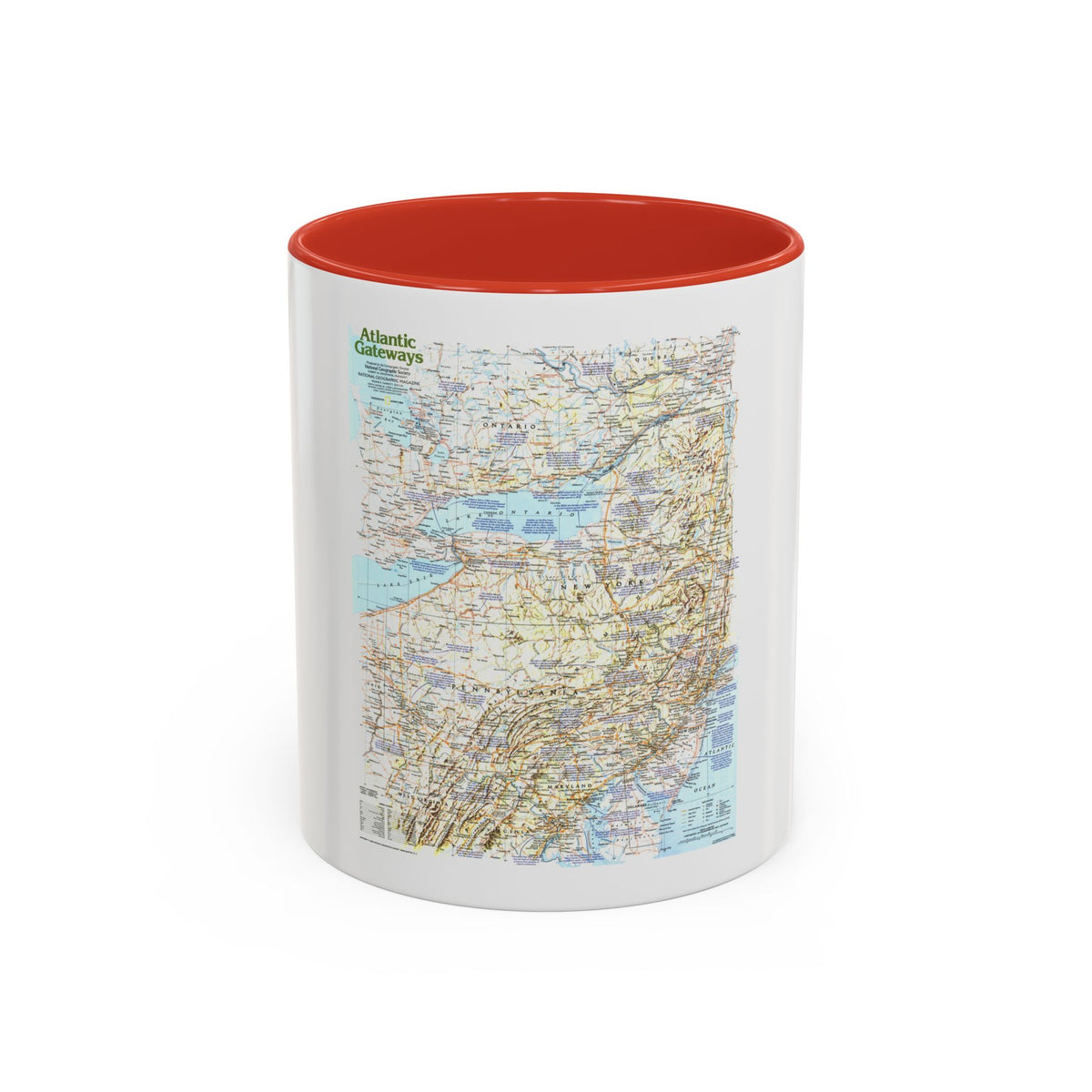 USA - Atlantic Gateways 1 (1983) (Map) Accent Coffee Mug