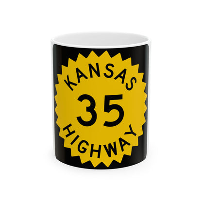 K-35 1948 (Kansas) (Road Sign) White Coffee Mug