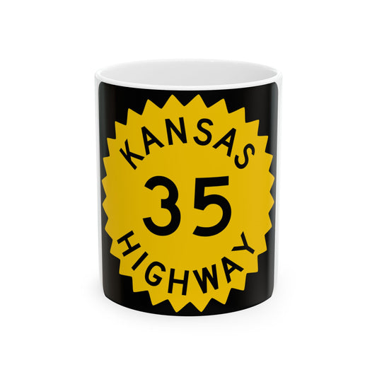 K-35 1948 (Kansas) (Road Sign) White Coffee Mug