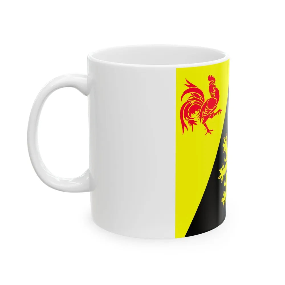 Flag of Walloon Brabant Belgium - White Coffee Mug-Go Mug Yourself