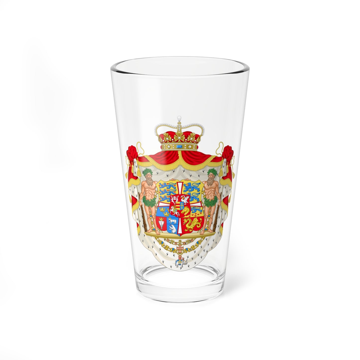 Coat of Arms of Valdemar of Danemark 1819-1903 (Denmark) (Coat of Arms) Pint Glass 16oz