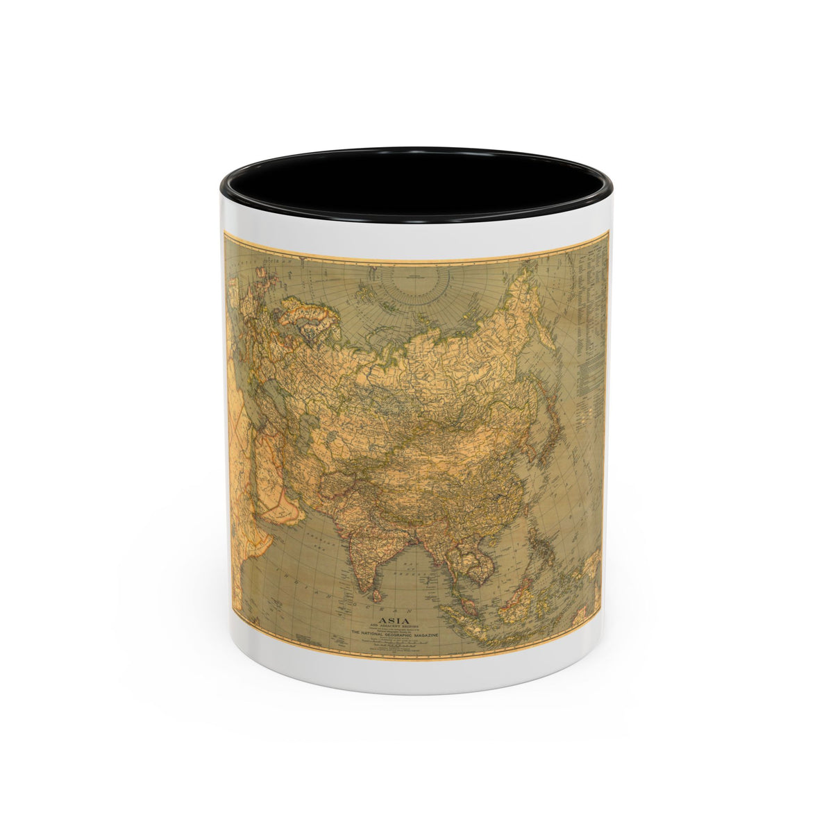 Asia and Adjacent Regions (1933) (Map) Accent Coffee Mug