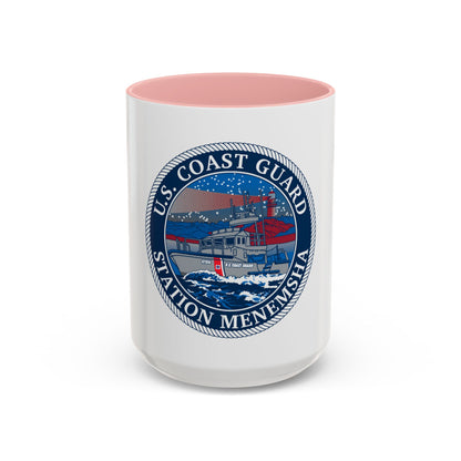 USCG STA MENEMSHA (U.S. Coast Guard) Accent Coffee Mug