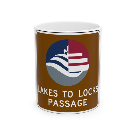 NYSDOT NYM18-3 (New York) (Road Sign) White Coffee Mug