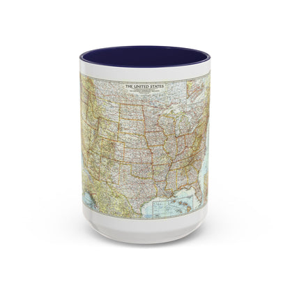 USA - The United States (1956) (Map) Accent Coffee Mug