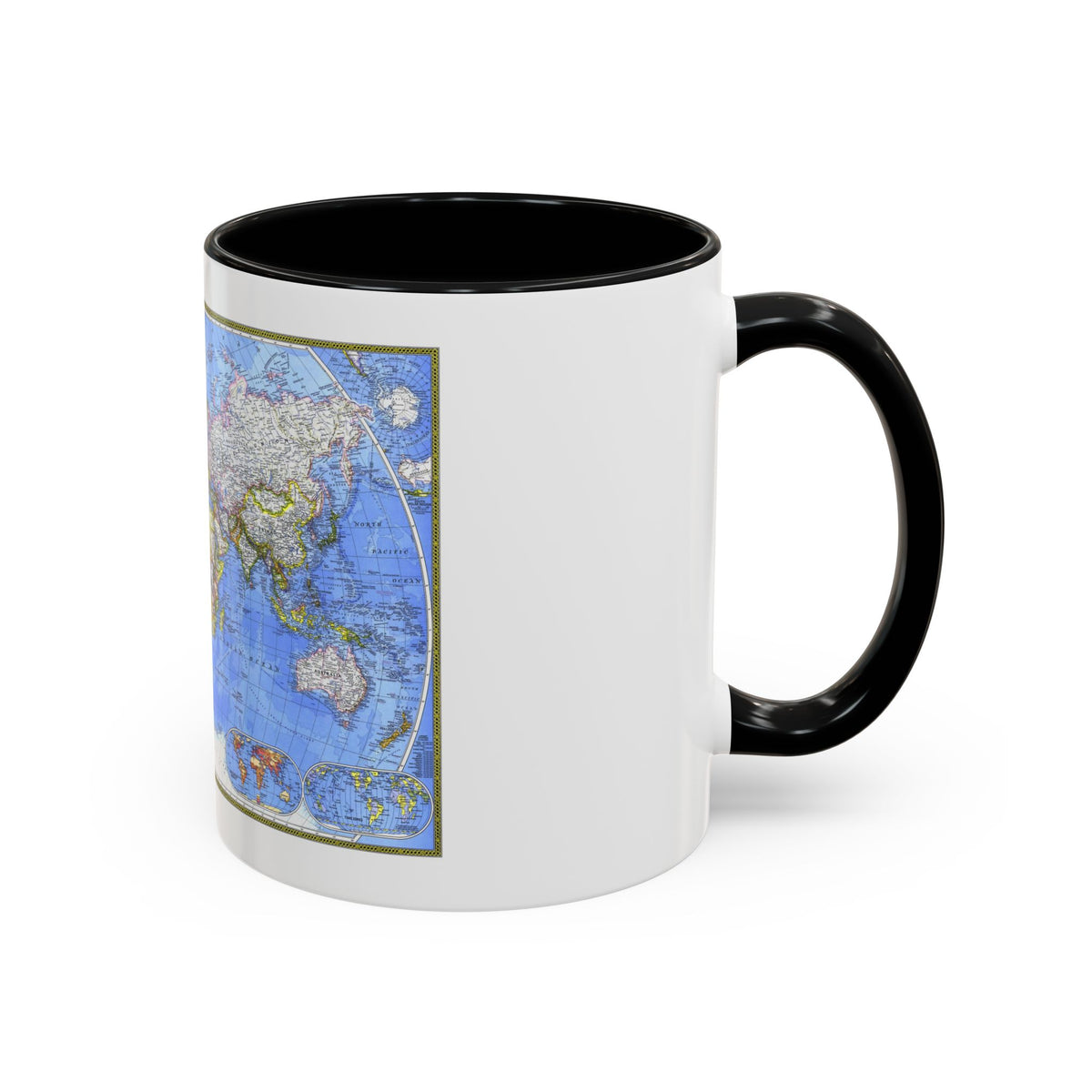 World Map - The Political World (1975) (Map) Accent Coffee Mug