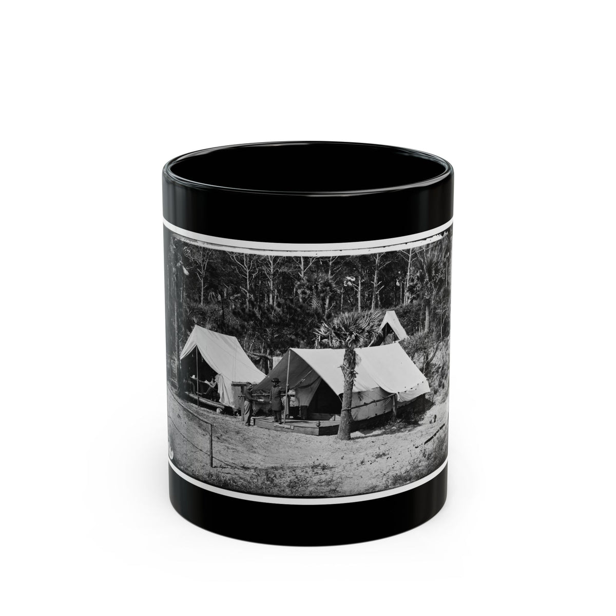 Morris Island, South Carolina. General Quincy A. Gillmore In Front Of His Tent 001 (U.S. Civil War) Black Coffee Mug