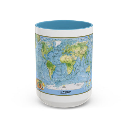 World Map - Physical (2005) (Map) Accent Coffee Mug
