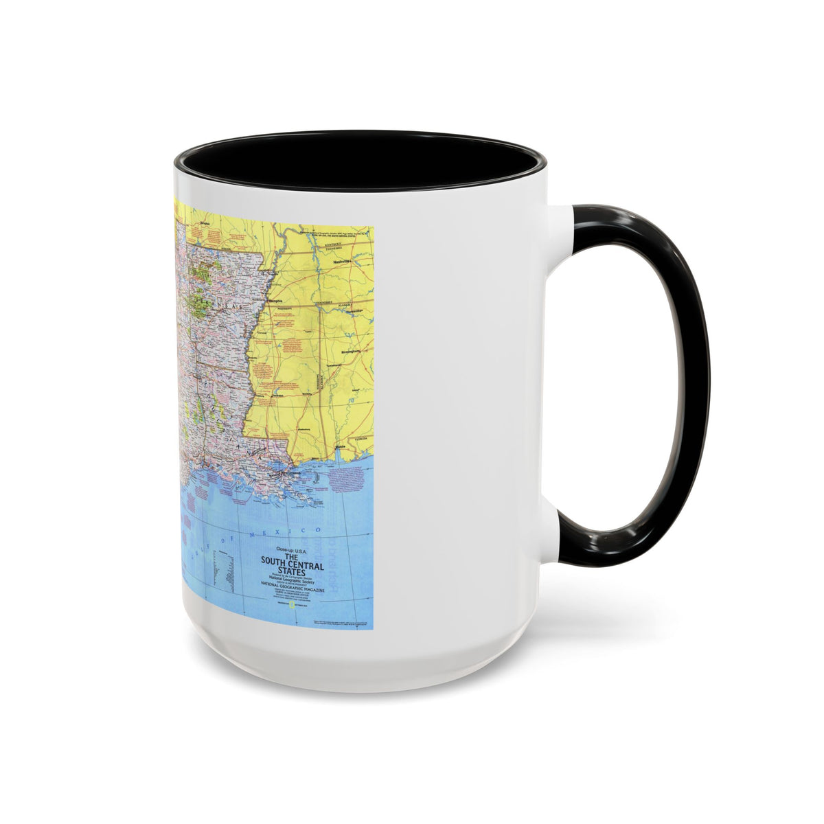 USA - South Central States 1 (1974) (Map) Accent Coffee Mug