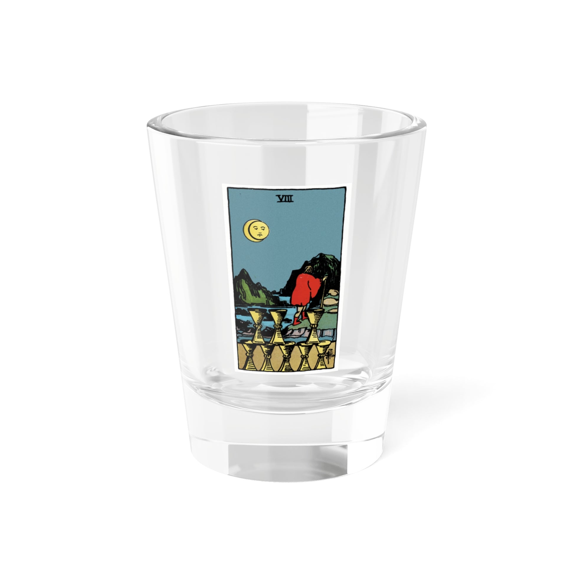 The 8 of Cups (Tarot Card) Shot Glass 1.5oz-1.5oz-Go Mug Yourself