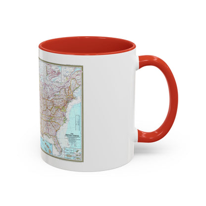 USA - The United States (1968) (Map) Accent Coffee Mug