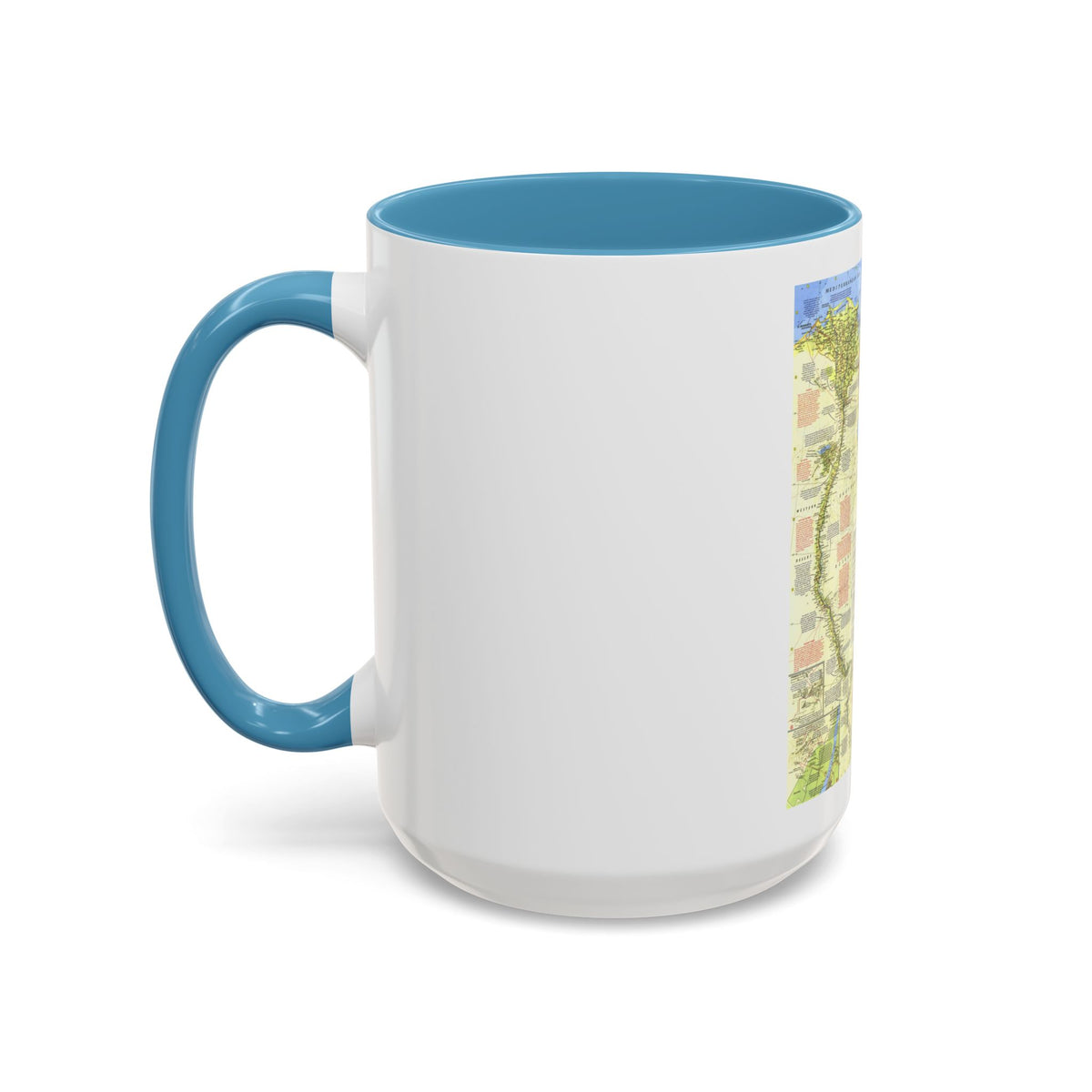 Egypt - Nile Valley, Land of the Pharaohs (1965) (Map) Accent Coffee Mug