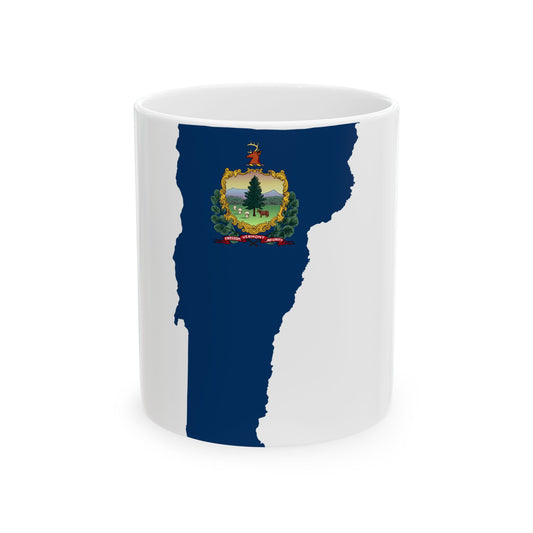 Flag-map of Vermont (United States) White Coffee Mug