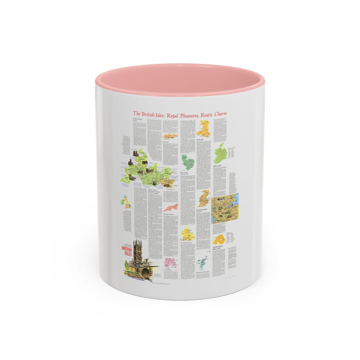British Isles - A Traveller's Map 2 (1974) (Map) Accent Coffee Mug