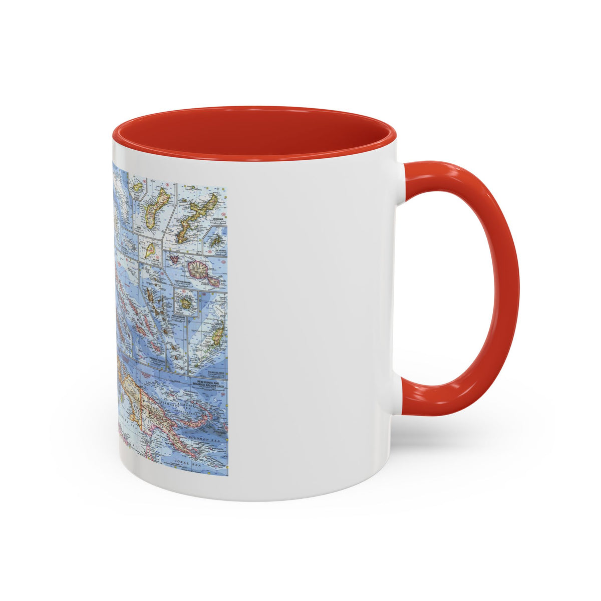 New Zealand, New Guinea (1962) (Map) Accent Coffee Mug