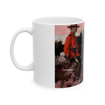 Escorting the Criminal, magazine interior story illustration - White Coffee Mug-Go Mug Yourself