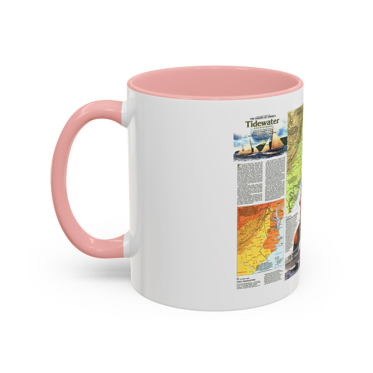 USA - Tidewater and Environs 2 (1988) (Map) Accent Coffee Mug