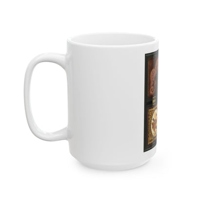 Ulysses S. Grant Of General Staff Regular Army Infantry Regiment; Dried Flowers In Frame On Left (U.S. Civil War) White Coffee Mug