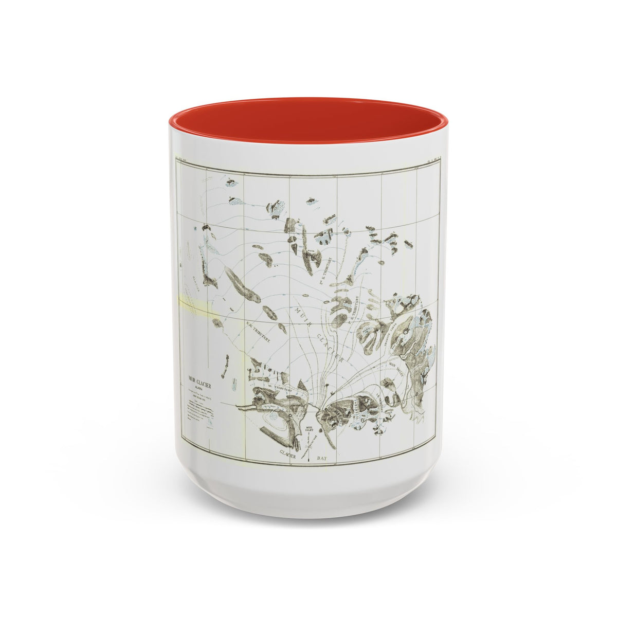 Alaska - Muir Glacier (1890) (Map) Accent Coffee Mug