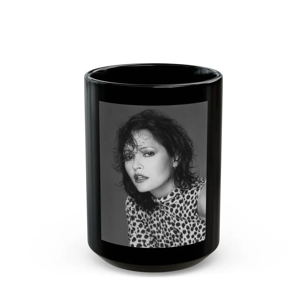 Barbara Carrera #107 (Vintage Female Icon) Black Coffee Mug-15oz-Go Mug Yourself