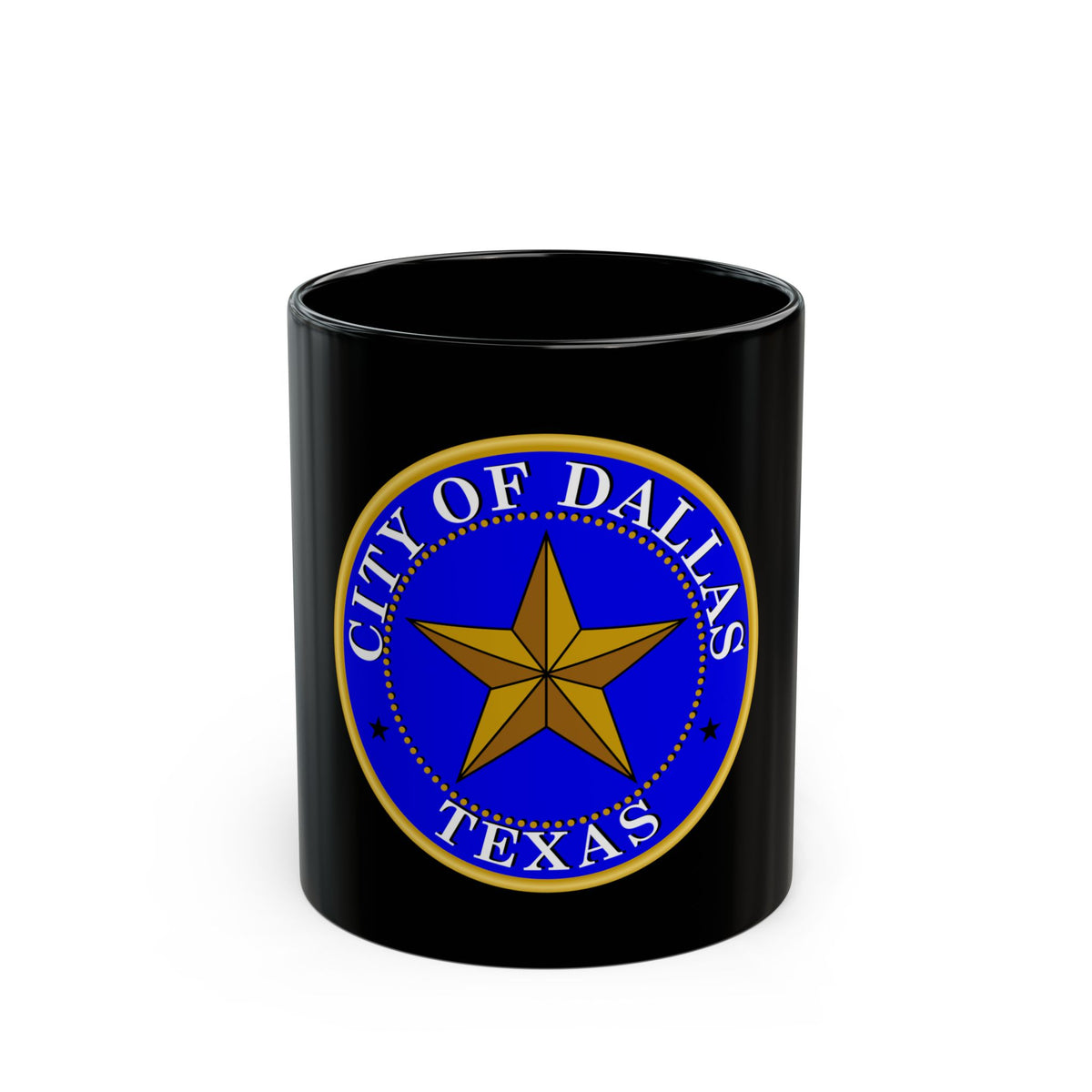 Seal of Dallas - Black Coffee Mug