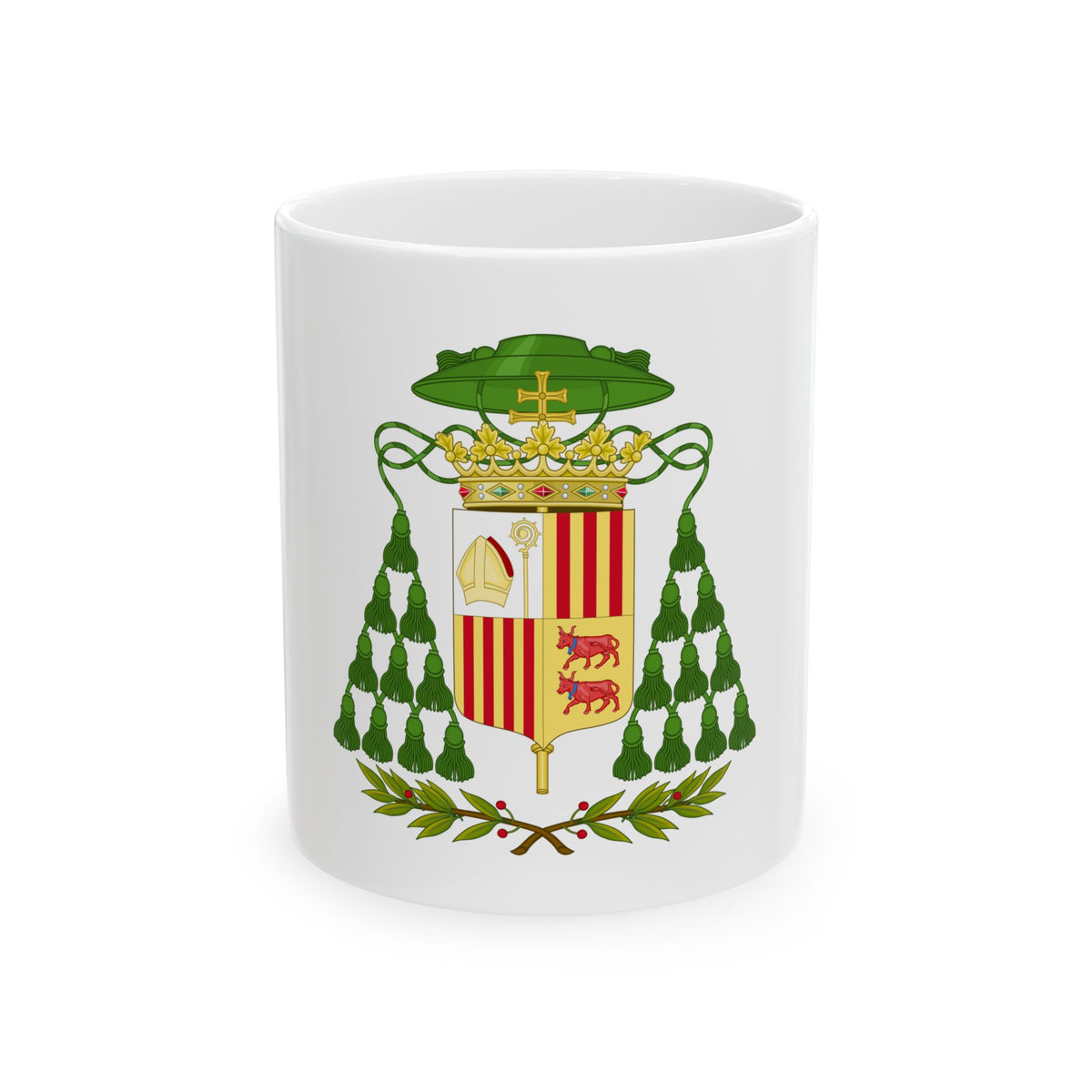 Historical Coat of Arms of Ecclesiastic Co-Prince of Andorra - White Coffee Mug
