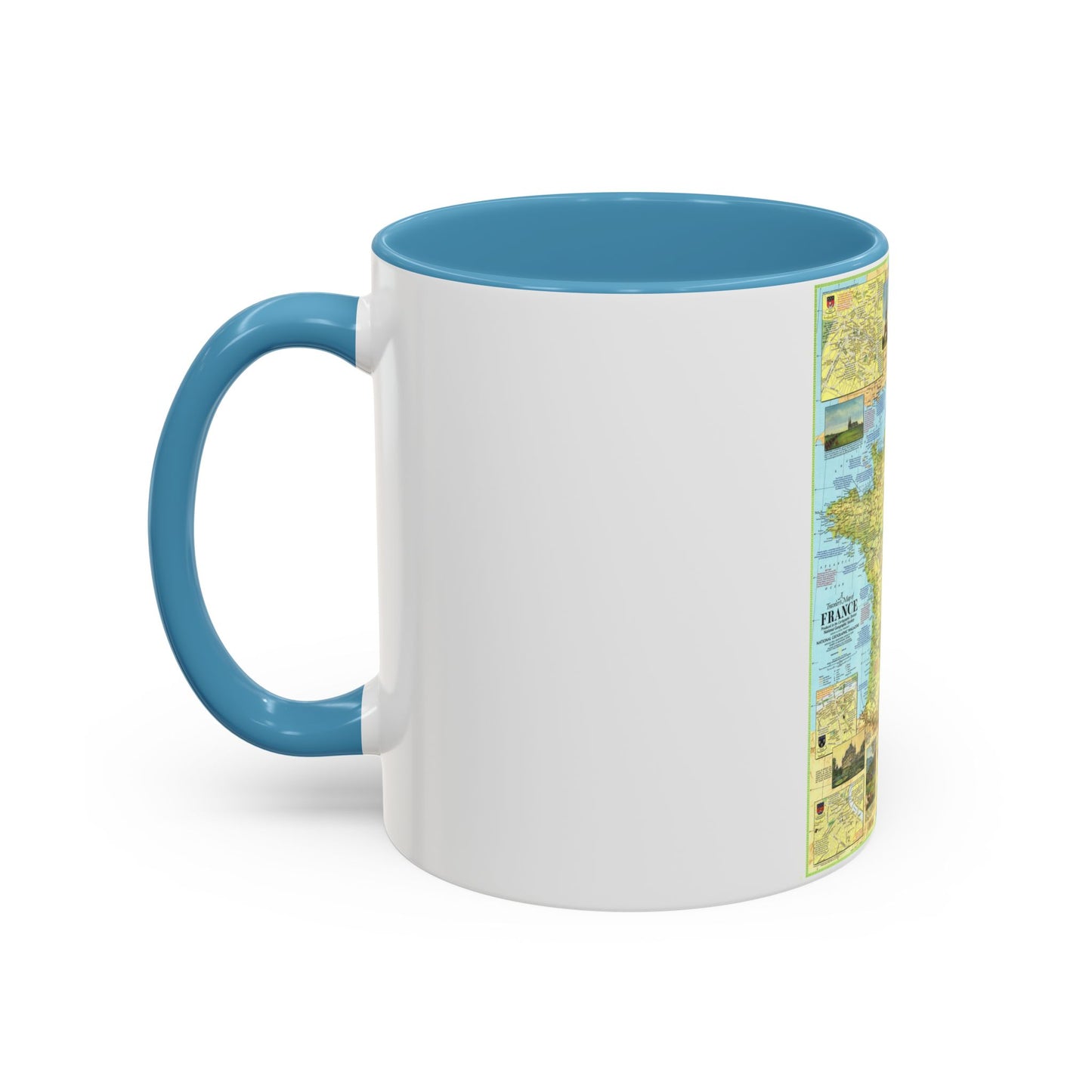 France - A Traveller's Map 1 (1971) (Map) Accent Coffee Mug