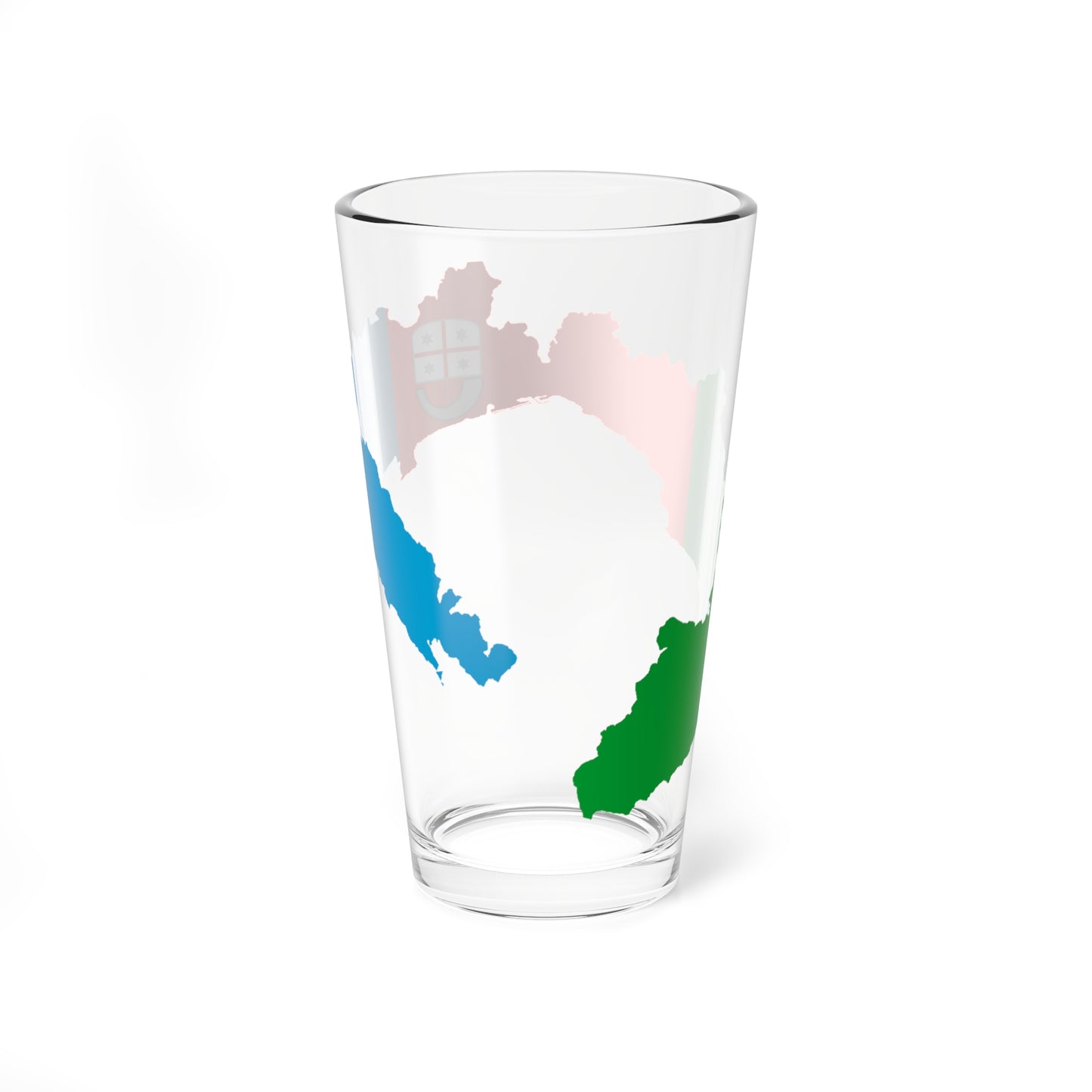 Flag map of Liguria (Italy) Pint Glass 16oz