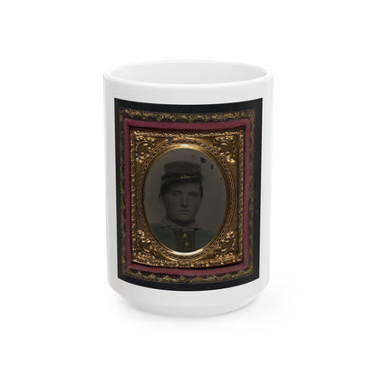 Unidentified Soldier In Forage Cap (U.S. Civil War) White Coffee Mug