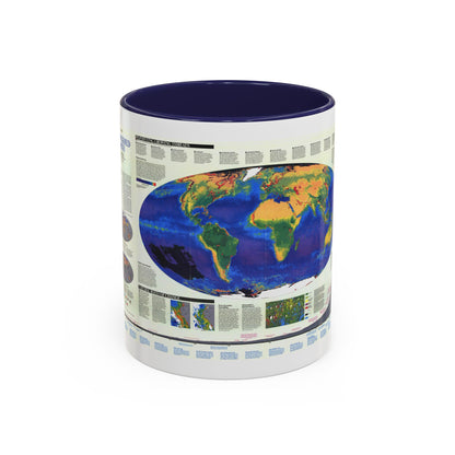 World Map - Endangered Earth (Map) Accent Coffee Mug