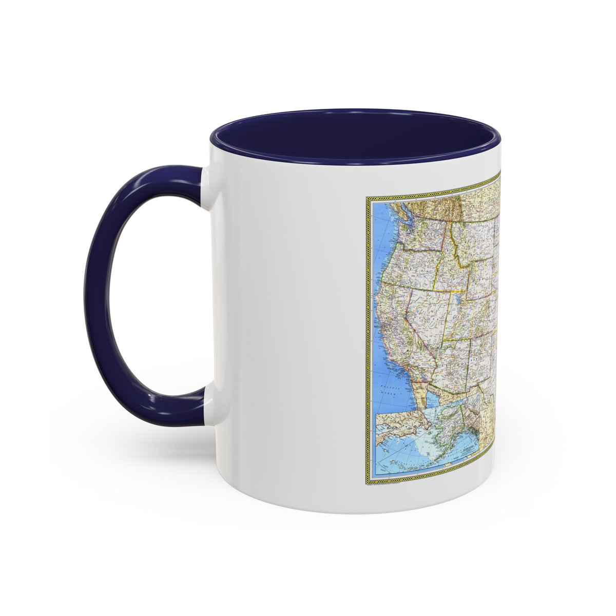USA - The United States (1987) (Map) Accent Coffee Mug