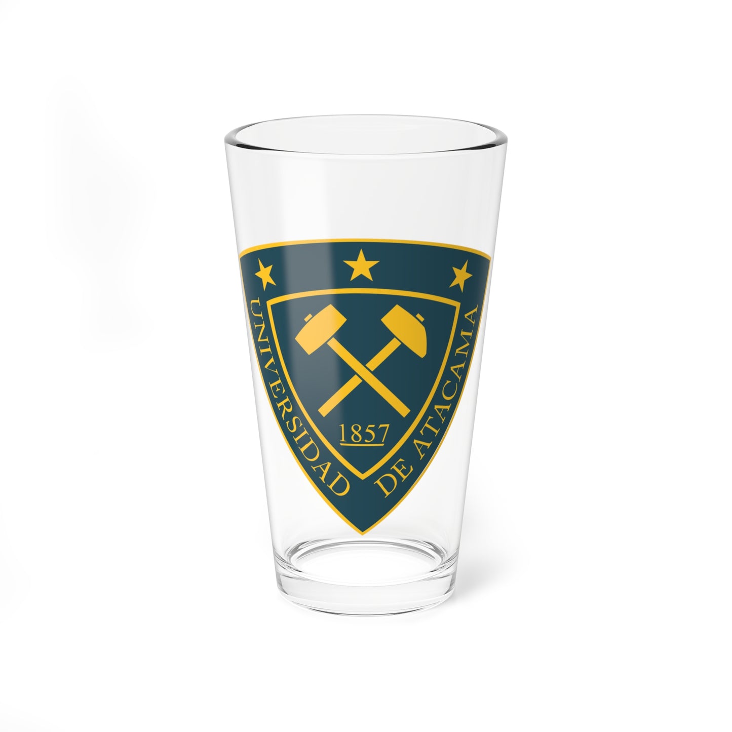 Universidad de Atacama escudo 2010 (Chile) (Coat of Arms) Pint Glass 16oz