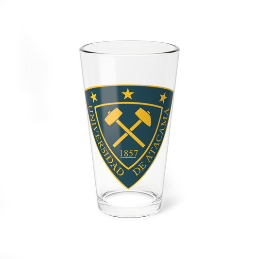 Universidad de Atacama escudo 2010 (Chile) (Coat of Arms) Pint Glass 16oz