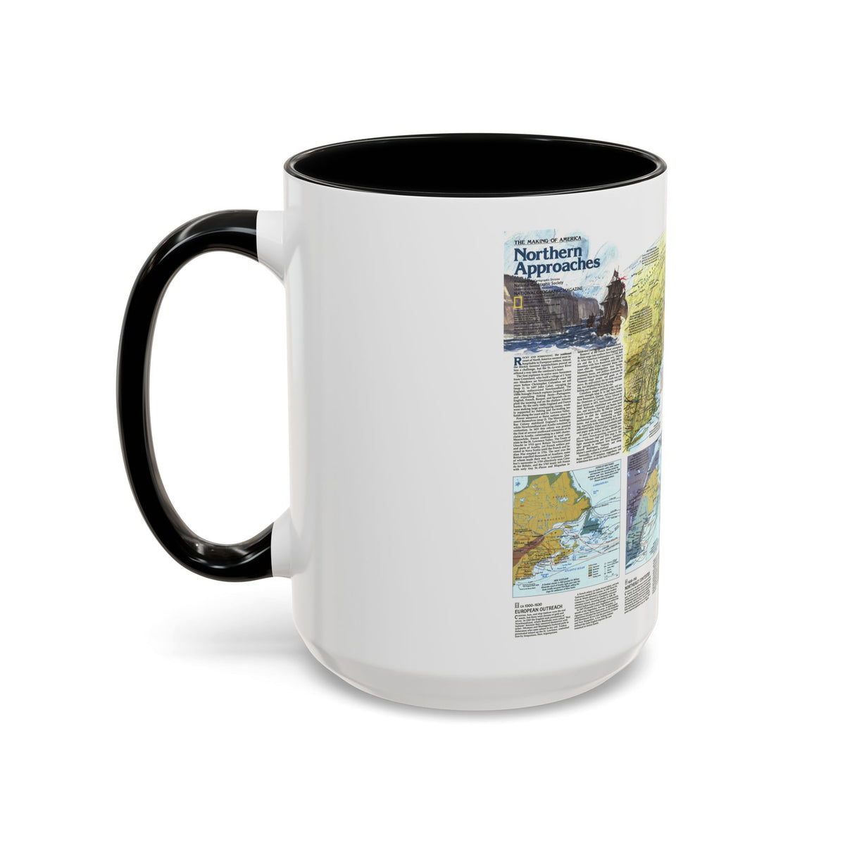 USA - Northern Approaches 2 (1985) (Map) Accent Coffee Mug