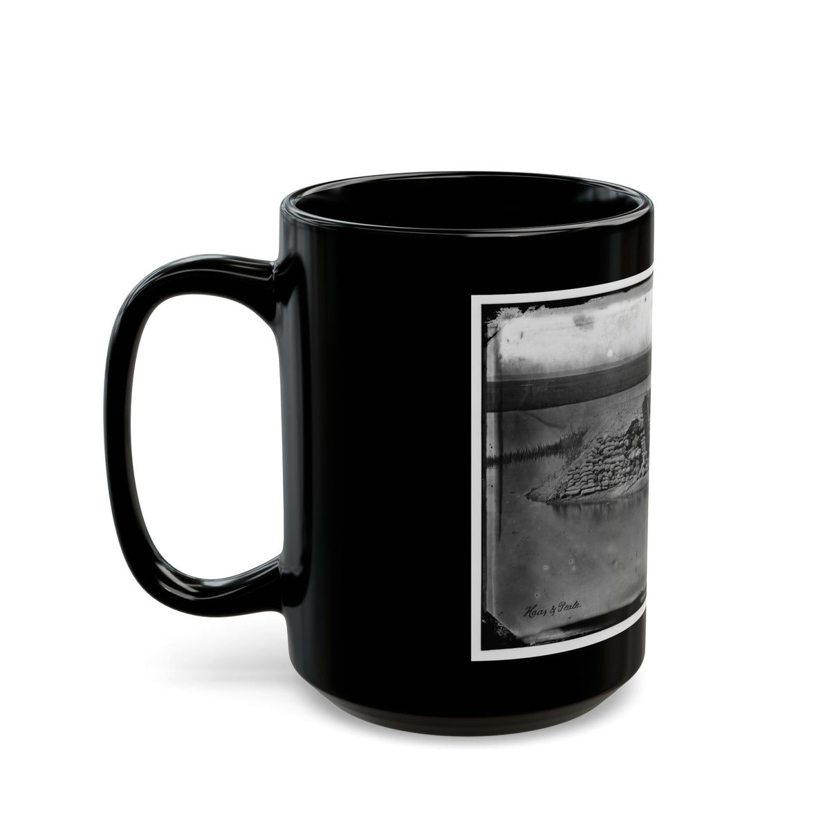 Morris Island, South Carolina. Battery Hays. One 8-Inch Parrot Rifle Dismounted. Breaching Battery Against Fort Sumter (U.S. Civil War) Black Coffee Mug