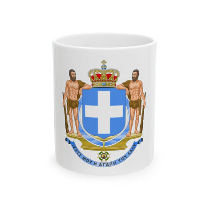 Coat of Arms of Greece (blue cross) - White Coffee Mug