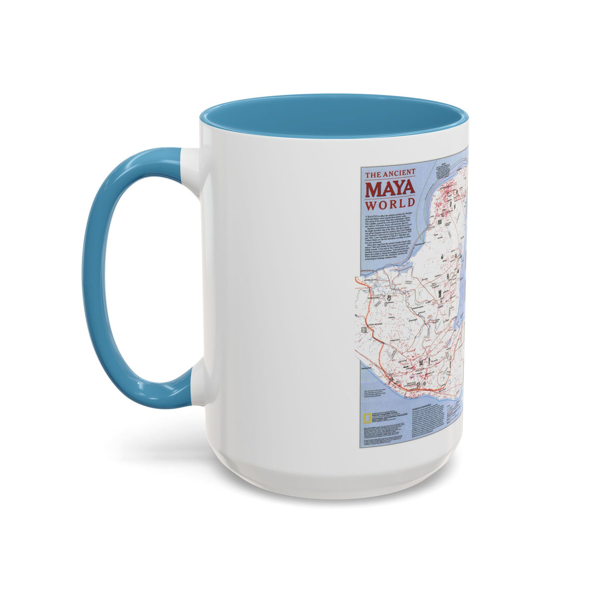 North America - The Ancient Maya World (1990) (Map) Accent Coffee Mug