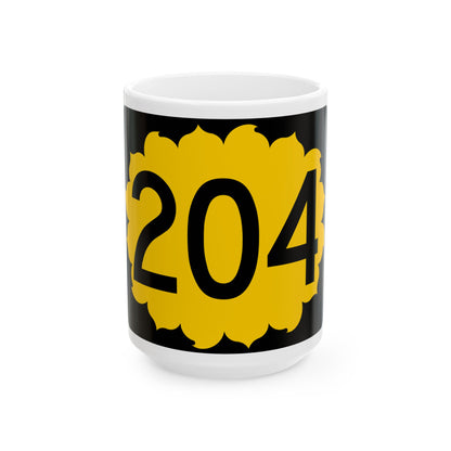 K-204 (Kansas) (Road Sign) White Coffee Mug