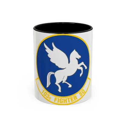 103d Fighter Squadron (U.S. Air Force) Accent Coffee Mug 11oz Black - Go Mug Yourself