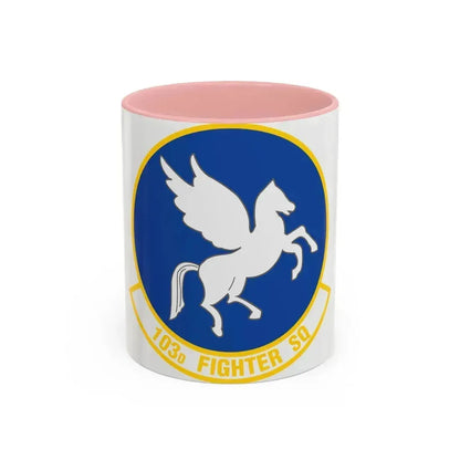 103d Fighter Squadron (U.S. Air Force) Accent Coffee Mug 11oz Pink - Go Mug Yourself