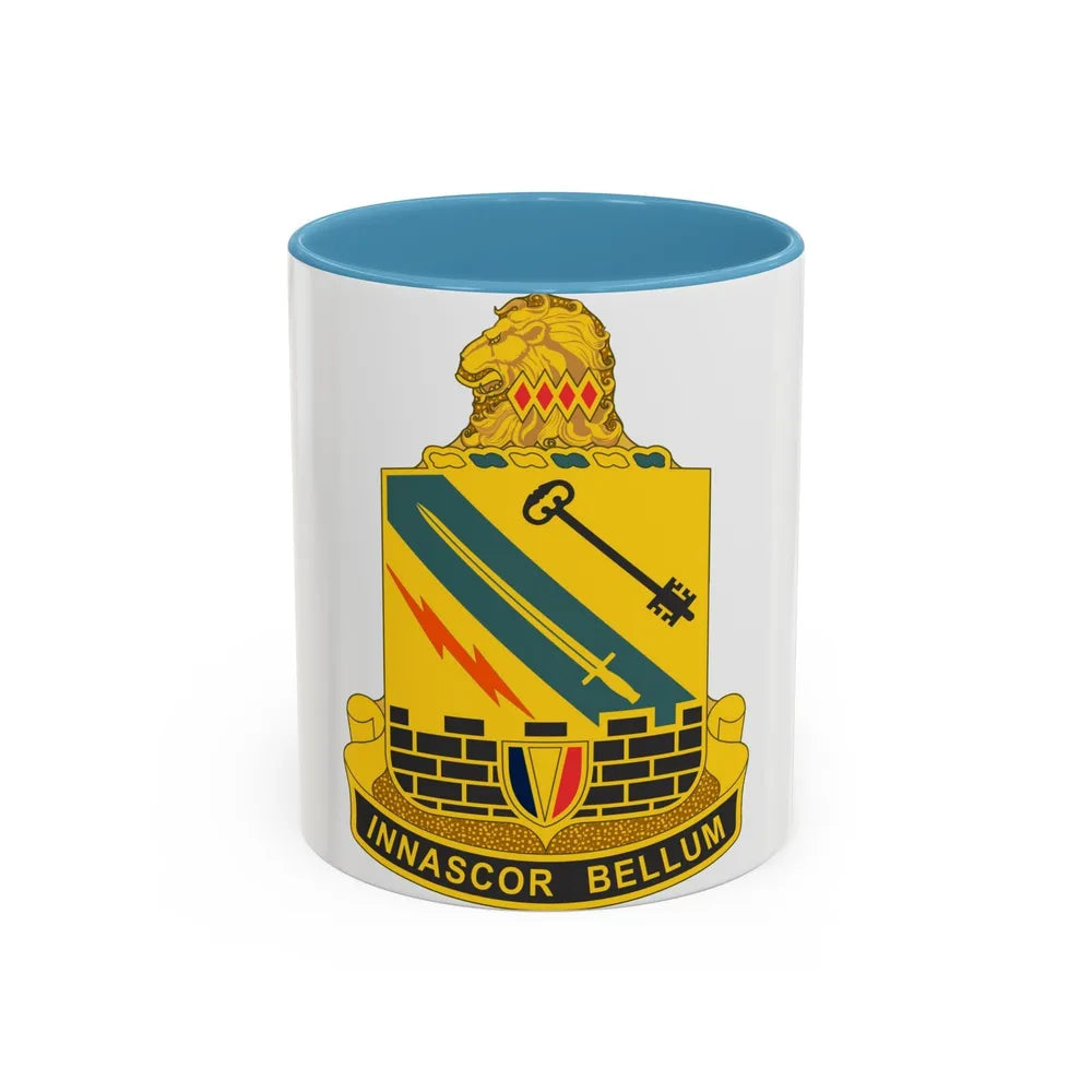 104 Engineer Battalion (U.S. Army) Accent Coffee Mug-11oz-Light Blue-Go Mug Yourself