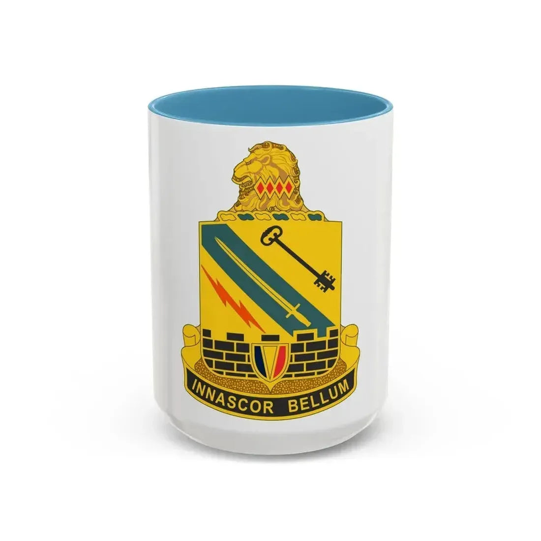 104 Engineer Battalion (U.S. Army) Accent Coffee Mug 15oz Light Blue - Go Mug Yourself