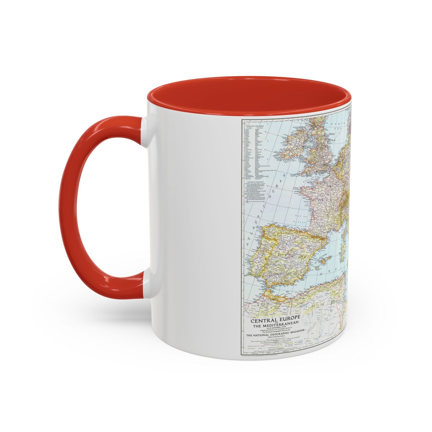 Mediterranean as of September 1 (1939) (Map) Accent Coffee Mug