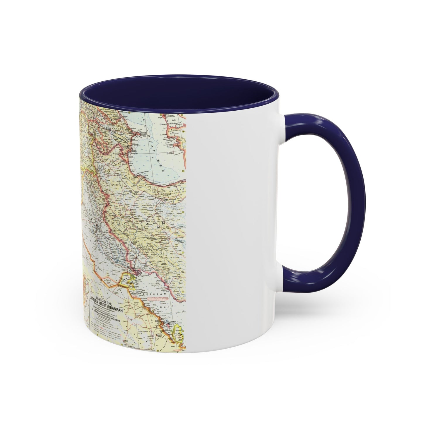 Middle East - The Eastern Mediterranean (1959) (Map) Accent Coffee Mug