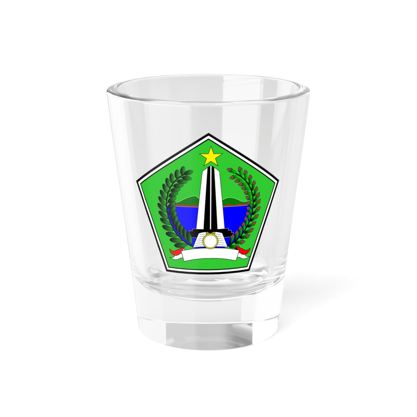 Lambang Kabupaten Kolaka Utara (Indonesia) (Coat of Arms) Shot Glass 1.5oz