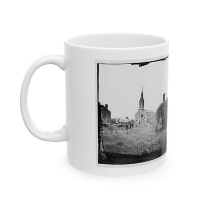 Baptist Church, Fredericksburg, Virginia, From The Backyard Of The Sanitary Commission Depot (U.S. Civil War) White Coffee Mug