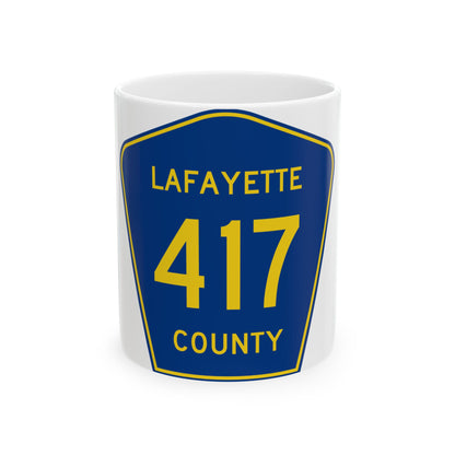 Lafayette County Route 417 MS (Mississippi) (Road Sign) White Coffee Mug