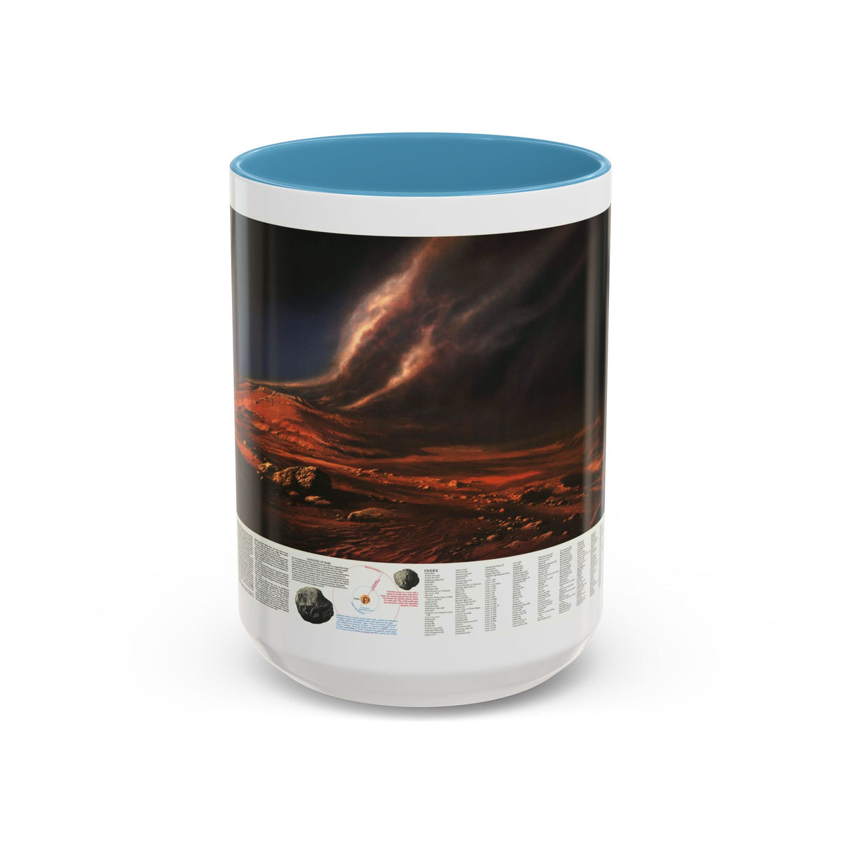 Space - MARS, Dusty Face of (1973) (Map) Accent Coffee Mug