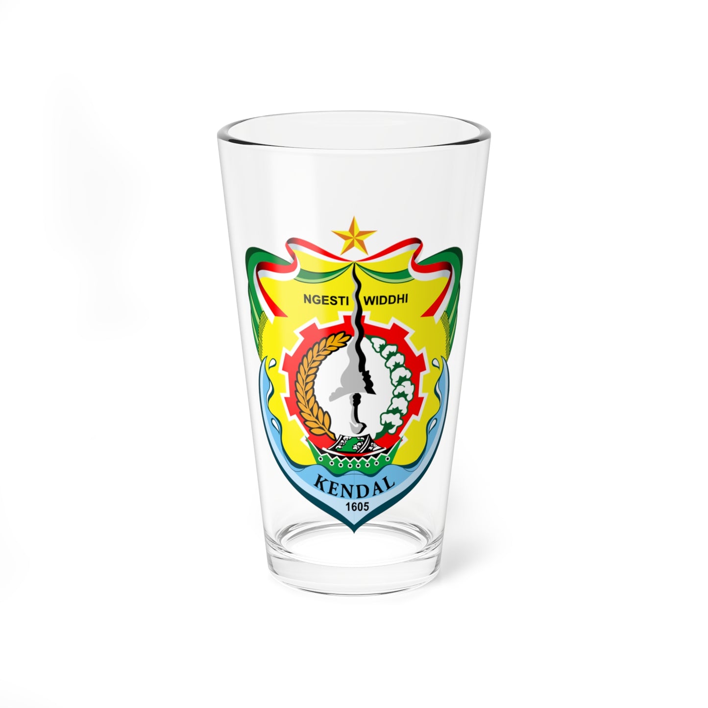 Emblem of Kendal Regency 2011 (Indonesia) (Coat of Arms) Pint Glass 16oz